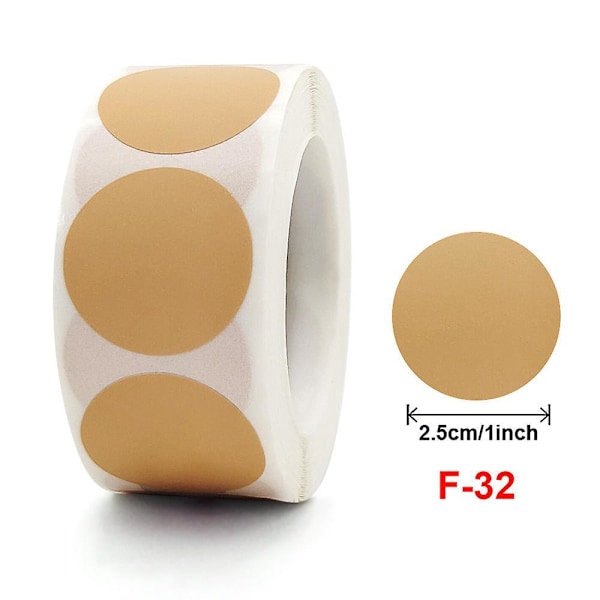 2500 Runda Etiketter - 25mm Diameter - 5 Färger
