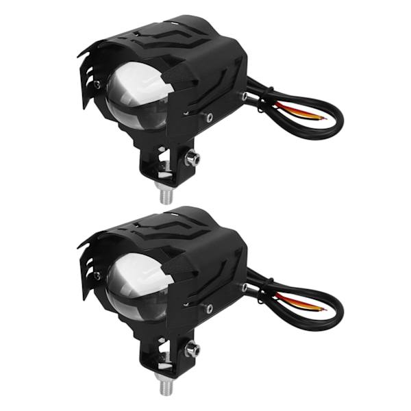 12 til 85V 60W 2 stk. Motorcykel LED-projektør 2 farveobjektiv Kørelys til udendørsbelysning