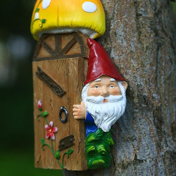 Hengende hagenisse, Søt harpiks nisse statue dekorasjon for hageplen