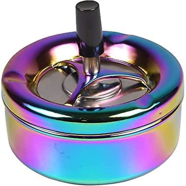 Roterande askkopp i regnbågsdesign - Flerfärgad - Diameter: 9cm