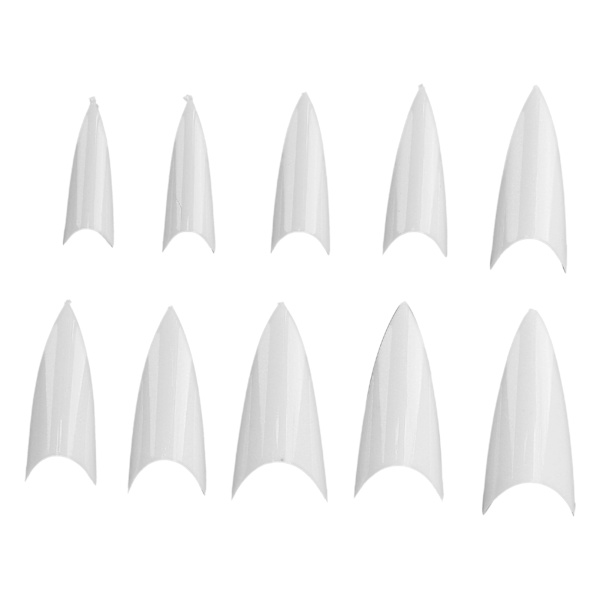 10 stk falske neglespidser spidse form halvdækkende kunstige neglespidser Nail Art Supplies#02