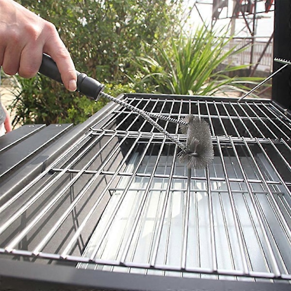 Grillbørste i rustfritt stål, BBQ-rist, 16,5 cm