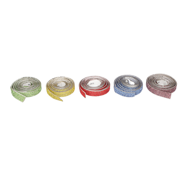 5 st Rhinestoneband, 1 cm bredd, självhäftande, glittrande kristallglas-rhinestoneband för DIY-kläddekoration