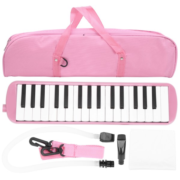 IRIN Melodica 32 Key Wind Musical Instrument Velegnet til Begynder Practice Bag (Pink)