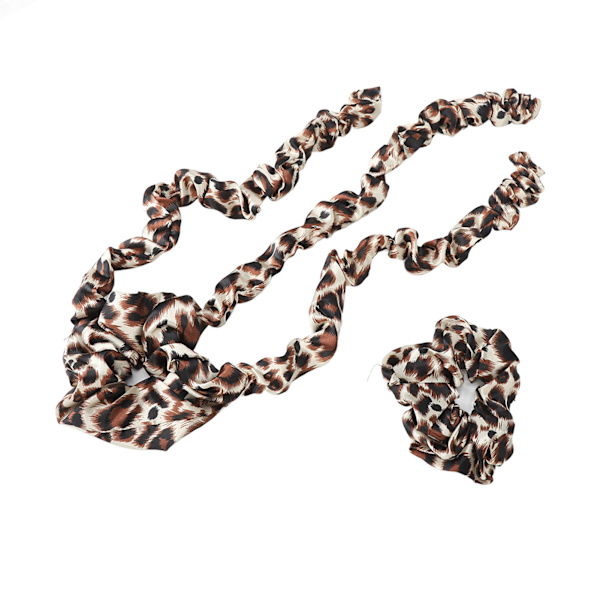 Varmefri hårkrøllemaskine med scrunchie Varmefri krøllestang pandebånd Sovende hårruller Stylingværktøj Leopardprint