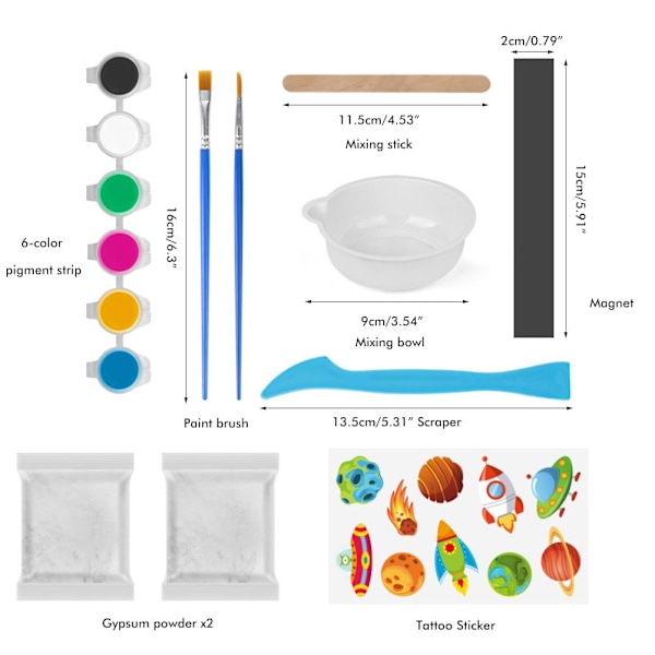 Rumskib Astronaut Alien Maleri Kit med Form Gips Køleskabsmagnet Kunst og Håndværk Sæt DIY Legetøj Gave til Børn Drenge Piger