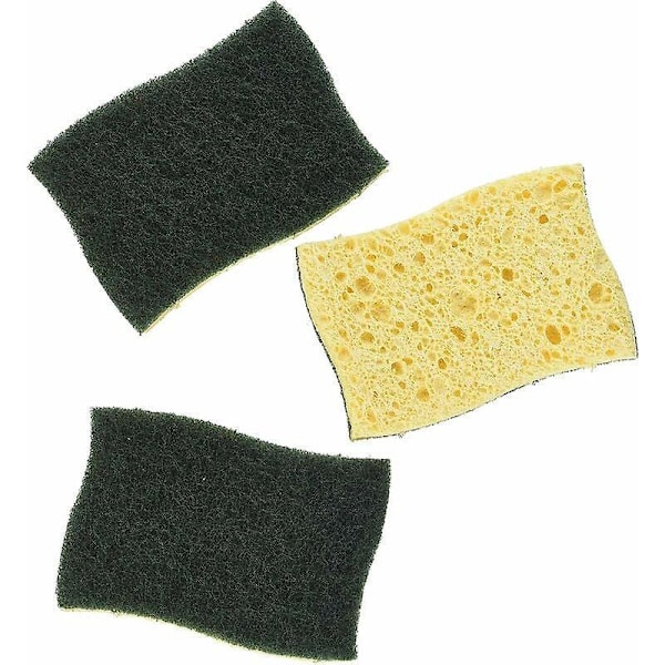 Klassinen hankaussieni, 3 sientä per pakkaus - Valurautapatojen, pannujen, polttimien, puutarhatyökalujen ja grillien puhdistukseen 10X7X2,5cm, vaaleanvihreä