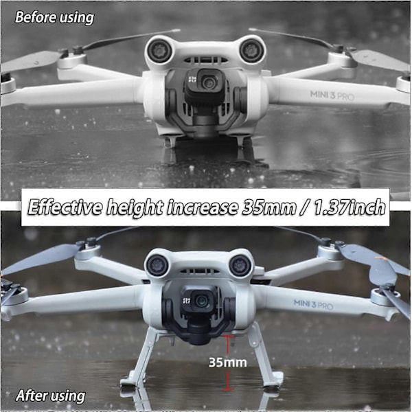 Mini 3 Pro Landningsställ Hopfällbart Förlängningskit Landningsställ Ben 3,5cm Höjd Förlängt Ben Snabbkoppling Skydd Ställ Fötter Skydd för DJI Mini 3