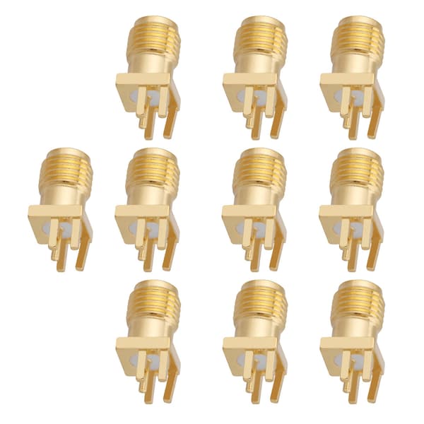 10 stk. messing SMA hunn basekontakt Jack PCB-montering 50 Ohm RF-kontakter