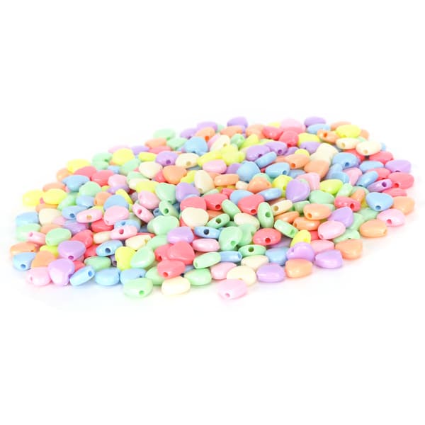 500 STK Hjerteformede Plastperler Håndværksperler til DIY Tøjtilbehør Materialer