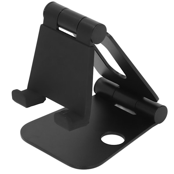 Fällbar och bärbar svart dubbel L-formad ergonomisk design bordsstativ för telefon för utomhusbibliotek