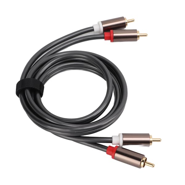 2 stk RCA-kabler, 2 til 2 AV 4-hodet effektforsterker lydkabel for subwoofere, 1 meter lang