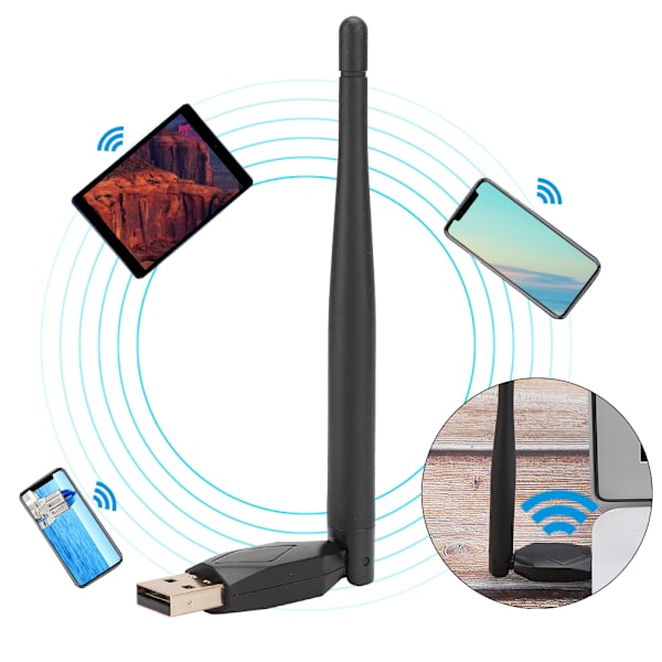 GTMEDIA MT7601 Wifi-adapterantenne USB-plast God stabilitet 150 Mbps til DVB-S2