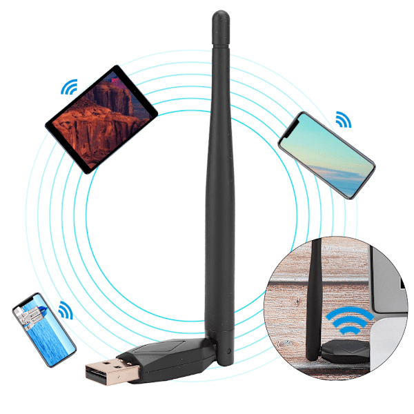 GTMEDIA MT7601 Wifi-sovittimen antenni USB-muovi, hyvä vakaus 150Mbps DVB-S2:lle