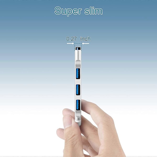 USB Hub, Ultra-Slim 4 Port USB Hub1*USB3.0 & 3*USB2.0, Multi USB Adapter, USB Splitter Til PC, Notebook, MacBook, Desktop, PS3 PS4, Xbox, Wii, XPS, Mo