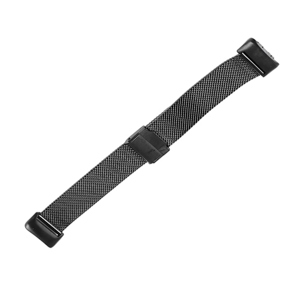 Klokke Metall Mesh Band Smartwatch Justerbar Rustfritt Stål Vanntett Erstatningsrem for Fitbit Svart