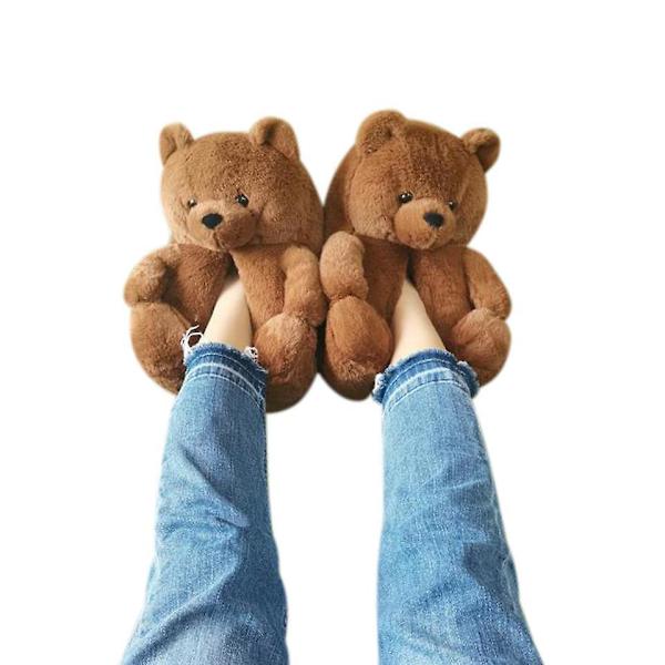 Mukavat Naisten Teddykarhu-Tossut - Lämpimät ja Pehmeät Eläin-Kotitossut Talvelle