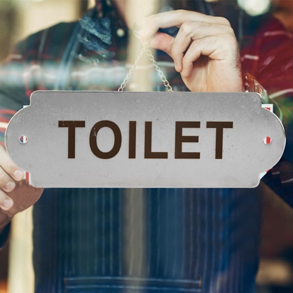 Ruostumattomasta teräksestä valmistettu aitapylväs Puutarhatalon kotioven portti wc:n varoituskyltti asennusruuveillaTOILET