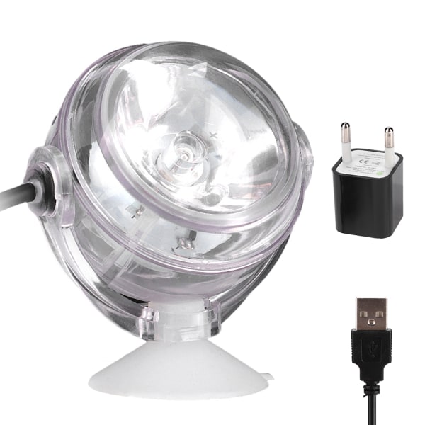 EU-kontakt AC110-240V LED Undervattensljus Flerfärgad Vattentät Spotlight Lampa Vit