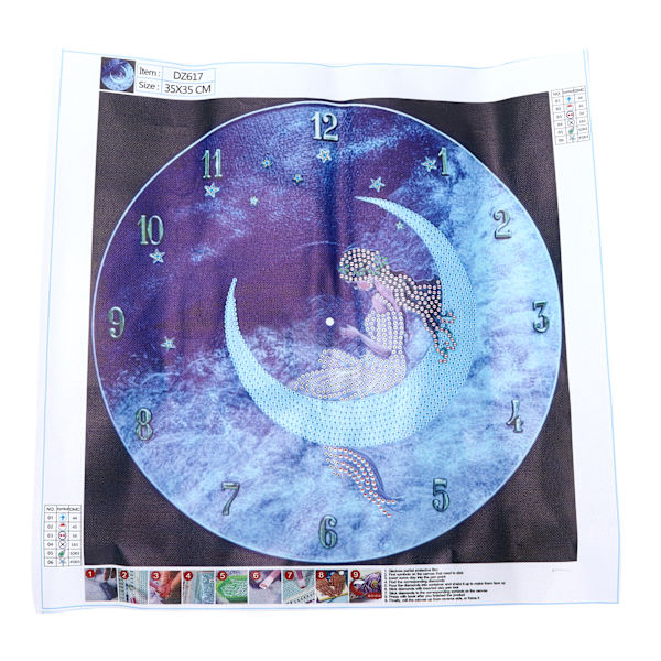DIY Rhinestones Maleri Sovende Stjernehimmel Ure Mønster Krystal Broderi Billede Dekoration Kit