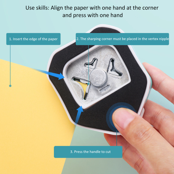 Bärbar 3 i 1 Mini Paper Corner Runder Punch