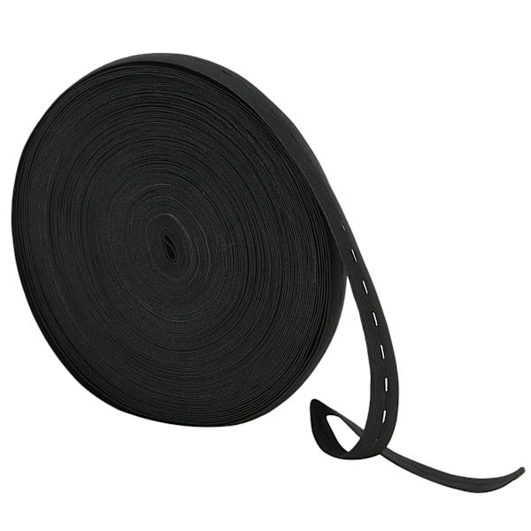 Elastiskt band Bredd 2cm Stickad spole perukband för sömnad Kläder Byxor Bälten Peruker DIY HantverkSvart