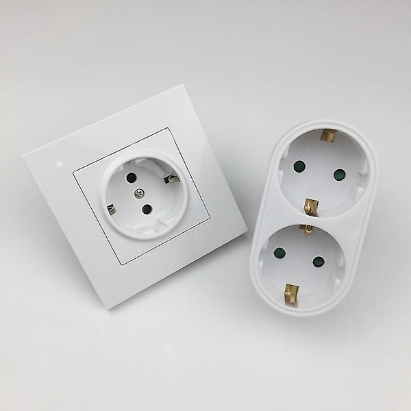 Adapter 2 stikkontakter Hunn Front