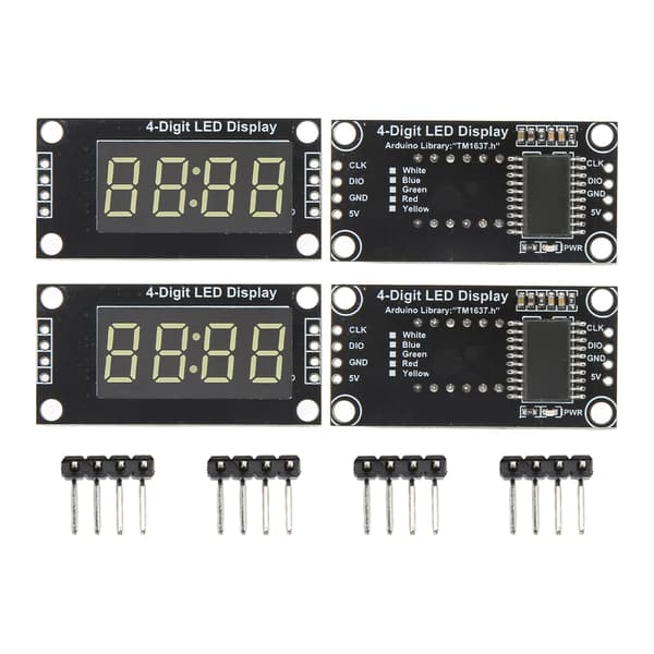 4 uppsättningar digitala rördisplaymoduler LED 4-siffrig 7-segment 0,36 tum TM1637 drivkrets vit MRA110F