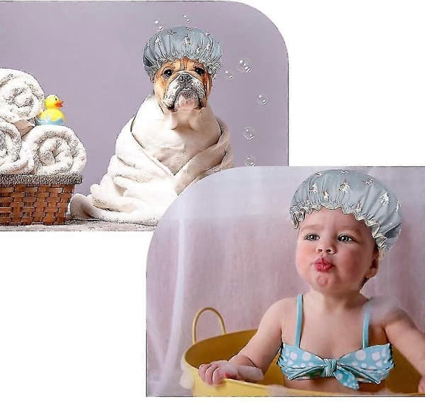 Unicorn Double Layer Waterproof Shower Caps for Women - 2 Pack (New Arrival)