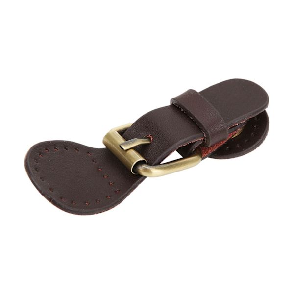 1 stk. taske spænde lås ko split læder DIY håndlavet hardware tilbehør med bronze beslag (brun)
