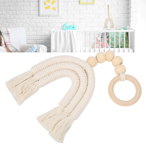Træring Hængende Ornament Kvast Børn Baby Værelse Vægmontering Dekoration Hvid