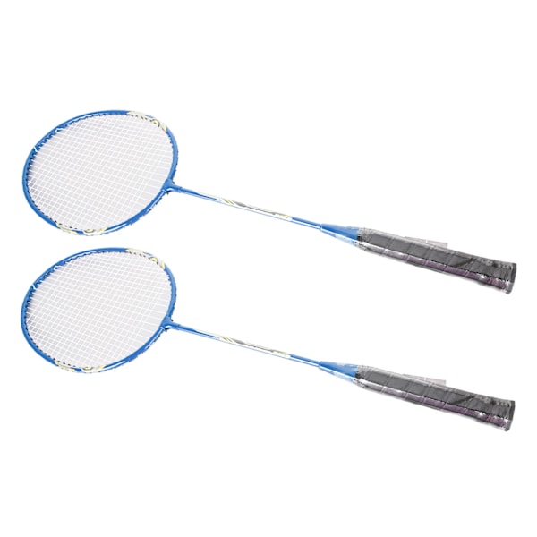 LEIJIAER Badminton Racket Set för 2 spelare Järnlegering Professionell Träningsutrustning Ersättningsutrustning Blå