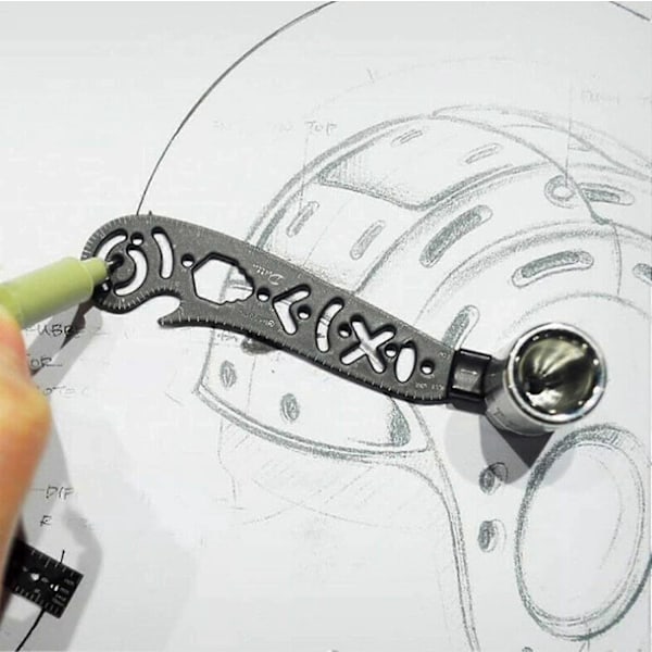 Multifunktionelt Tegneværktøj Alsidig Tegning Buet Magnetisk Lineal Vinkelmåler Combo Og Mini Kompas Til Notesblok Designere Kunstnere Arkitekter Studerende