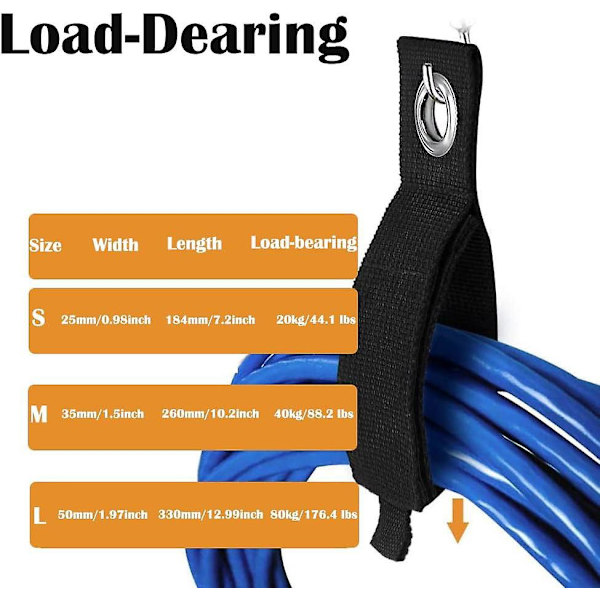 15 Pack Heavy Duty Opbevaringsstropper - Kabel, Ledning, Slange, Reb Organizer