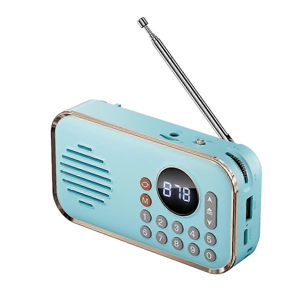 FM Radio uppladdningsbar liten trådlös Bluetooth-högtalare blå