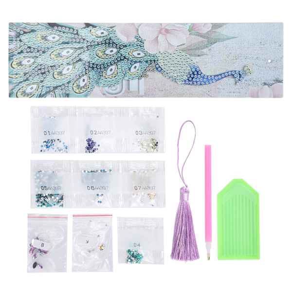 Timanttimaalauskirjanmerkki DIY-kirjanmerkit hapsulla taidekäsityö opiskelijoille aikuisille aloittelijoille linnun kuvio