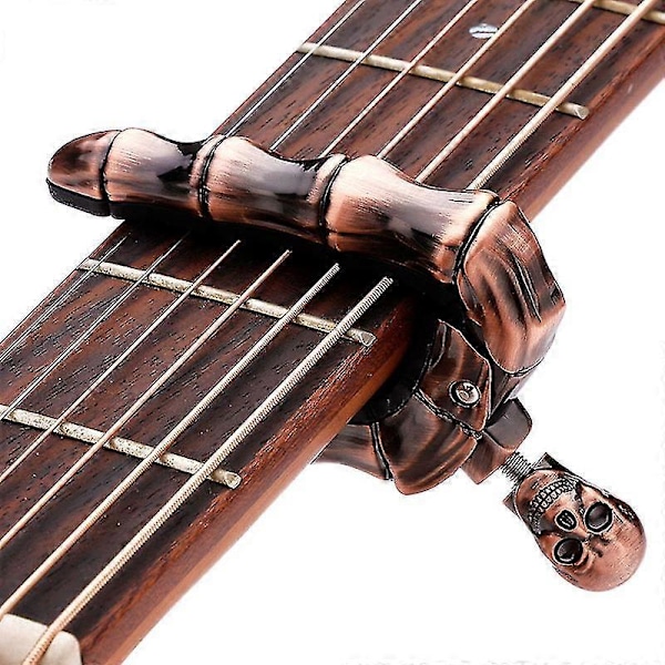 Döskallefingrar Design Capo Tillbehör Portabel För Akustisk Elgitarr Ukulele Ny Zekai Brons
