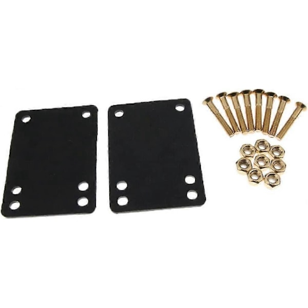 Skateboard Riser Pads Skateboard Riser Pad Skruer Sett Monteringsutstyr Erstatningsmuttere Bolter Sett For Longboards Sparkesykler Cruisere Gull 1sett Zekai