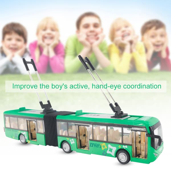 1:48 CS0133 Elektronisk Bybus Lys Bil Pædagogisk Legetøj til Børn Trafikmodel (Grøn)