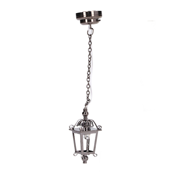 1:12 Dockhus Kronljusstake Dockhus Svart Hängande Viktoriansk Lykta Lampa med Limmagnet