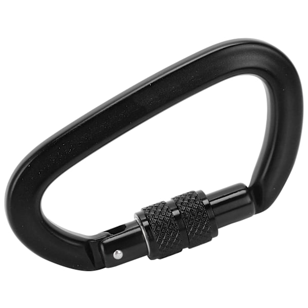 16KN Aluminiumlegering Skruvlåsning Karabinhake DRing Klippkrok för Klättring Vandring (Nr 9 Skruvlåsning Karabinhake Svart )