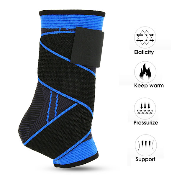 Justerbart Andningsbart Sportankelskydd Elastiskt Trycksatt Ankelstöd Wrap XL
