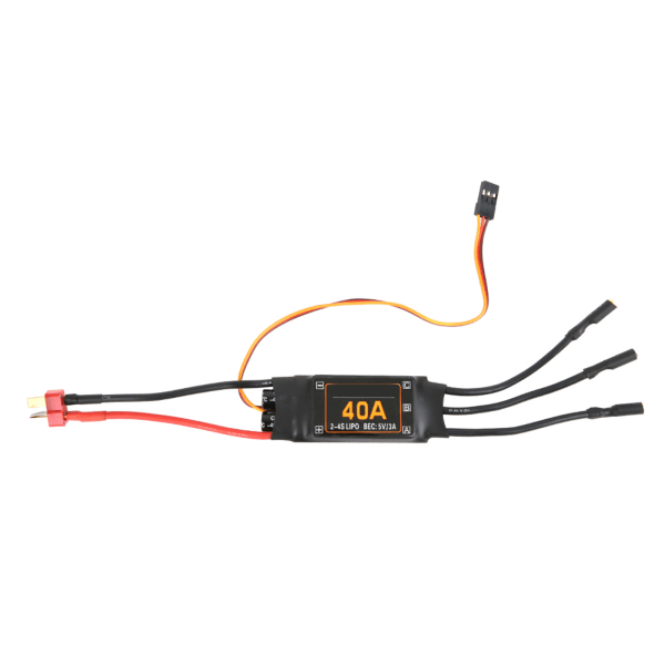 40A Speed ​​Controller Børsteløs ESC RC Drone Helikopter FPV Dele Tilbehør Sort