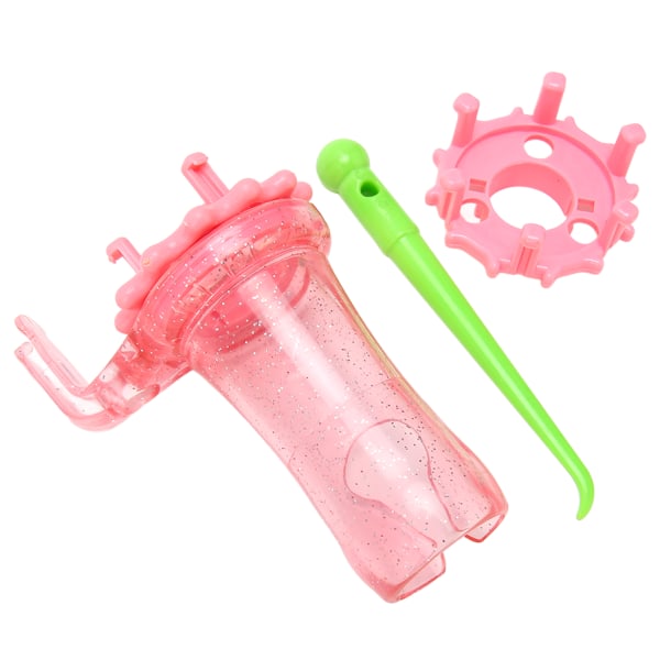 Stickad spolvävstol Set Utbytbart huvud ABS Mini Krokstickare för gör-det-själv Halsduksrem Armband Rosa