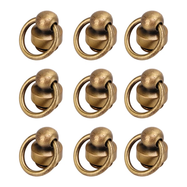 200 set mässingsnitar plånbok kulnitar 9 mm hög hållbarhet koppar dragring nit DIY mobiltelefon skal handväska brons