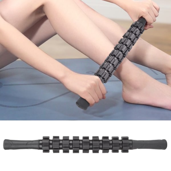 9 Gear Sports Massasje Roller Stick Yoga Fitness Muscle Relax Workout Treningsutstyr Svart