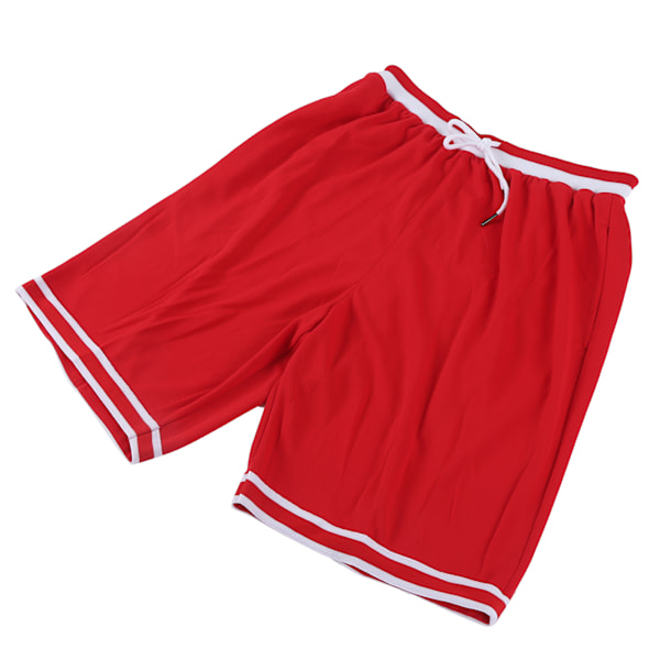 Hurtigtørkende sportsbukse sommerløping treningstrening pustende shorts med stripe(XL )