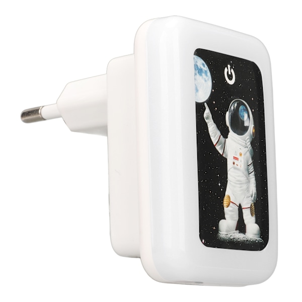 USB-vegglader med dobbel port, berøringskontakt, 5V 2.4A USB-laderadapter med LED-nattlys, EU-kontakt 110-265V