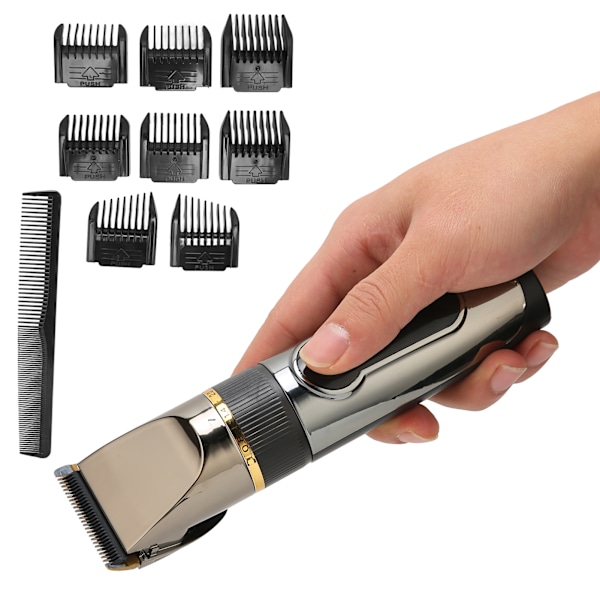 USB-hårklippare LCD Vattentät 2200mAh Litiumbatteri Hårtrimmer med 8 st Guide Comb