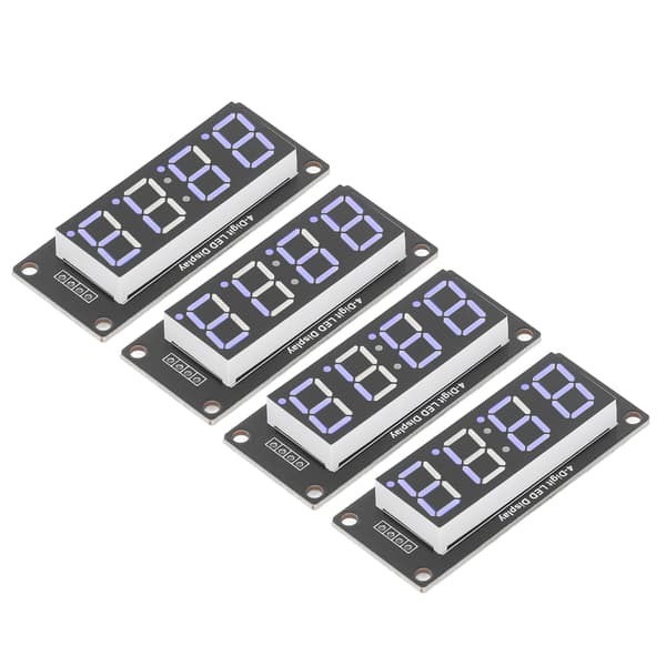 4 sæt 4-cifret digitalrør LED-displaykort 7 segmenter urmodul TM1637 0,56 tommer blå MRA041C